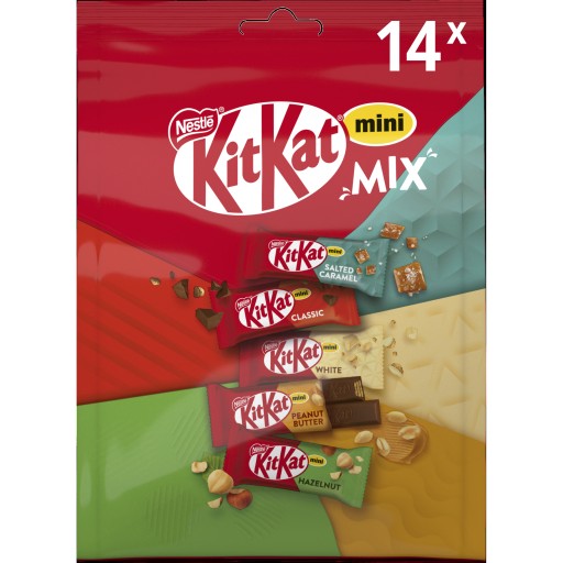 Nestle KitKat MiniMix 5 príchutí Plnené vaflové tyčinky 197,4 g DE IMPORT
