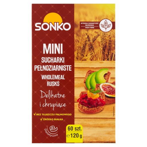 Sonko Mini celozrnné sucháre 120 g 60 kusov