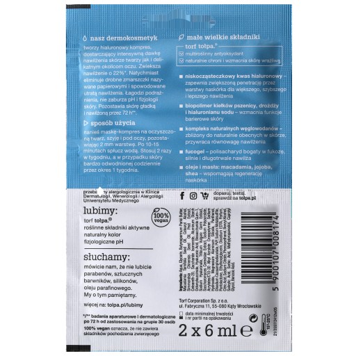 Tołpa Dermo Face Hydrativ Mask na tvár a krk