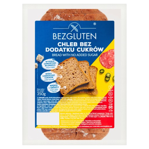 Bezlepkový chlieb bez pridaného cukru, bezlepkový 350