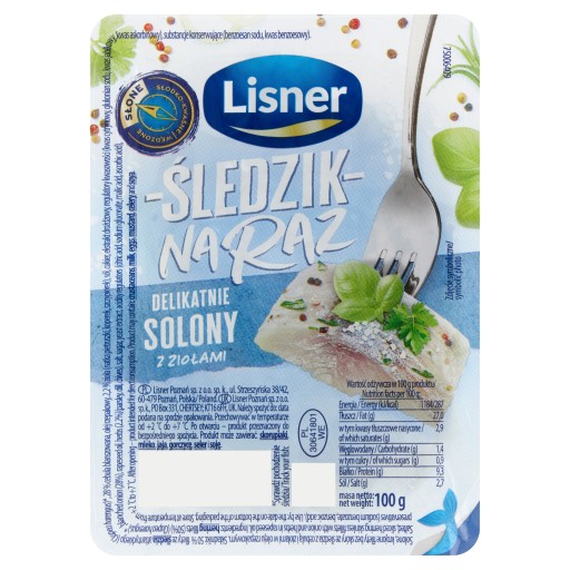 Sleď jemne solený s bylinkami lisner 100g