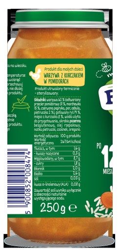 BoboVita Junior Zelenina s kuracím mäsom v paradajkách 1-3 roky 250 g