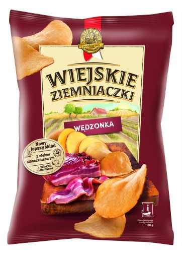 Wiejskie Ziemniaczki Zemiakové lupienky s príchuťou údeného mäsa 130 g