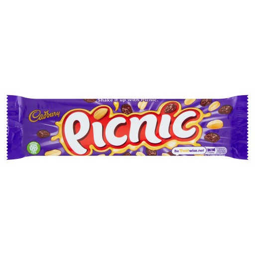 Cadbury Picnic Mliečna čokoláda s karamelom, arašidovými lupienkami a