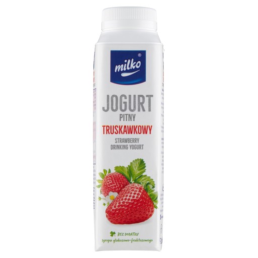 Milko jahodový pitný jogurt 330ml