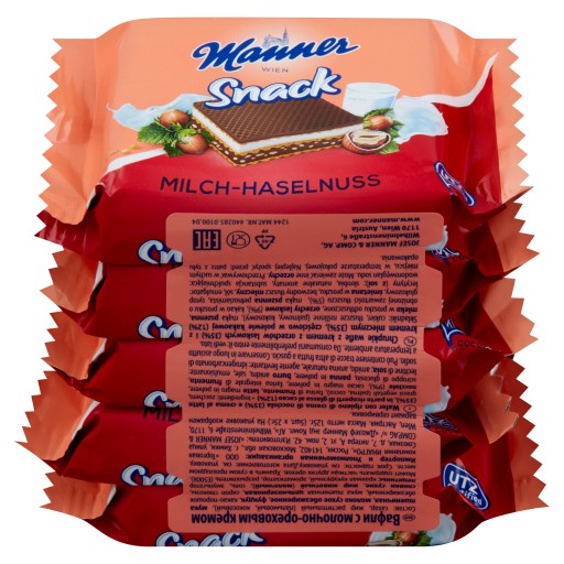 Manner Snack Milch-Haselnuss Schnitte 5 ks 125g