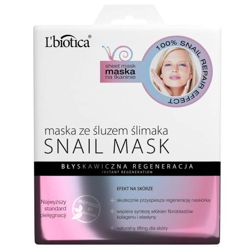 L'Biotica látková maska so slimačím slizom 23ml