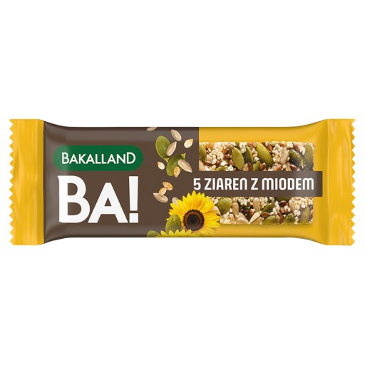 BAKALLAND BA! Cereálna tyčinka 5 zrnková s medom 40g