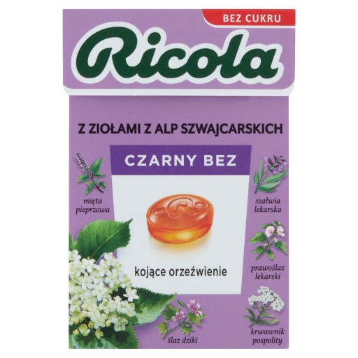 Švajčiarske bylinkové cukríky Ricola čierna baza 27,5 g