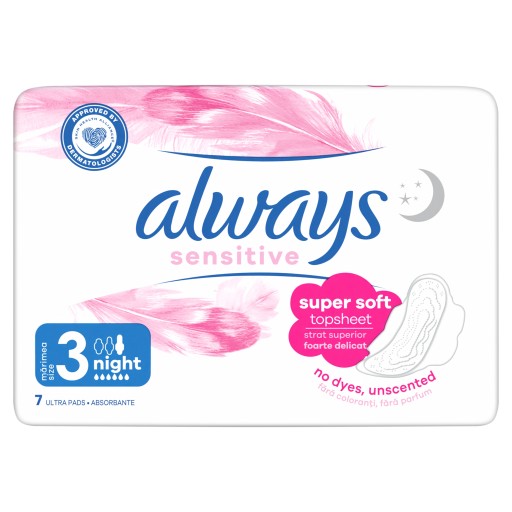 VŽDY ULTRA 7 CITLIVÉ NOČNÉ hygienické vložky