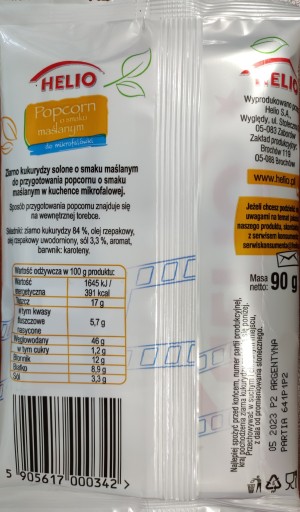 Helio maslový popcorn 90 g