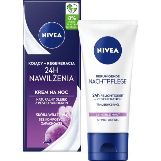 NIVEA 24H hydratačný upokojujúci + regeneračný nočný krém 50 ml