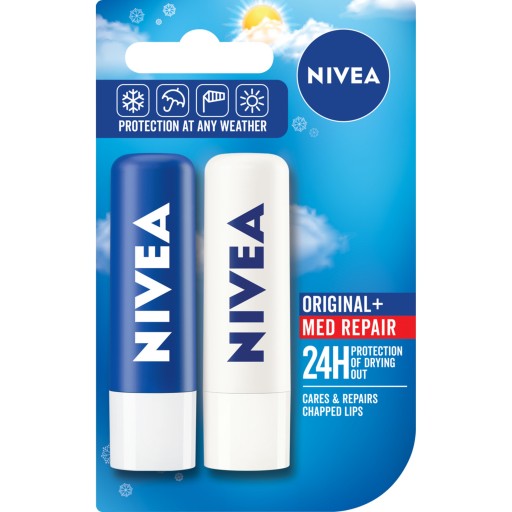 NIVEA Original Care+Med Repair rúže Sada 2 ks