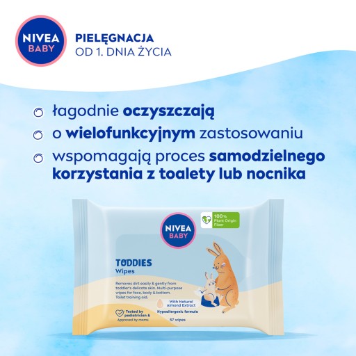 Nivea Baby Toddies Vlhčené obrúsky pre deti 57 ks.