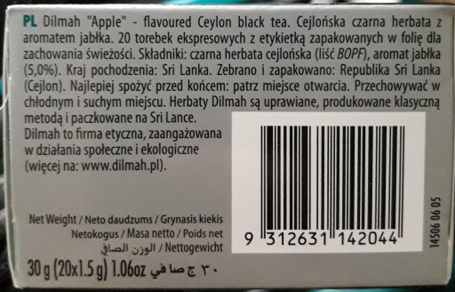 Cejlónsky čierny čaj Dilmah s jablkovou arómou