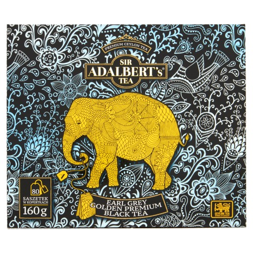 ADALBERT'S Cejlónsky ČIERNY ČAJ EARL GREY PREMIUM 80 Vrecúšok