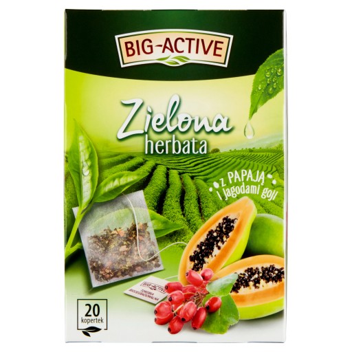 Big-Active expresný zelený čaj s papája a goji 20 x 1,7 g