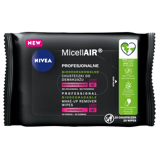 NIVEA MicellAIR obrúsky na odličovanie 20 ks.