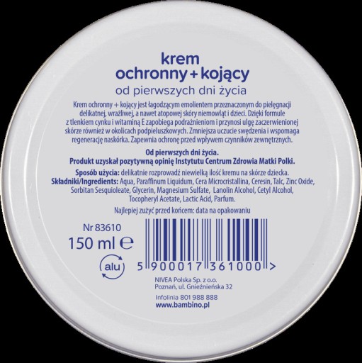 Ochranný krém pre deti a dojčatá BAMBINO 150ml