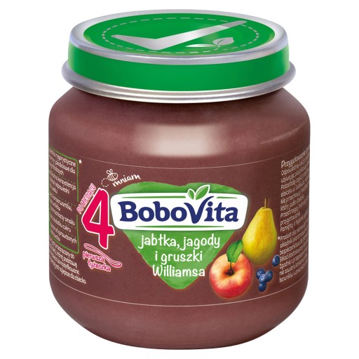 BOBOVITA WILLIAMS DEZERT S JABLKAMI, ČUČORNICAMI A HRUŠKAMI PO 4 MESIACOCH 125 G