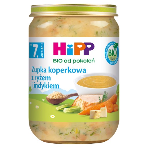 Kôprová polievka s ryžou a moriakom po 7 mesiacoch HiPP BIO 190g
