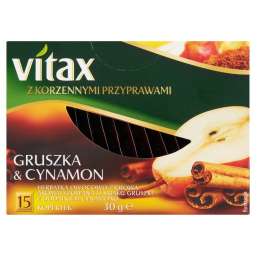 Vitax Čaj Hruška a škorica 15 obálok 2g