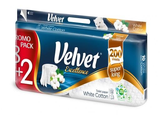 VELVET EXCELLENCE TOALETNÝ PAPIER 8KS BIELY ELEG