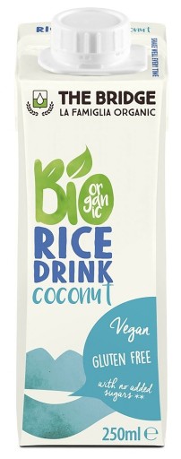 Ryžovo-kokosový nápoj bez pridaného cukru, bezlepkový, BIO 250 ml The Brid