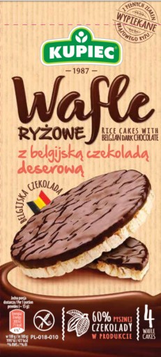 Kupiec Ryžové oblátky s belgickou tmavou čokoládou 60g