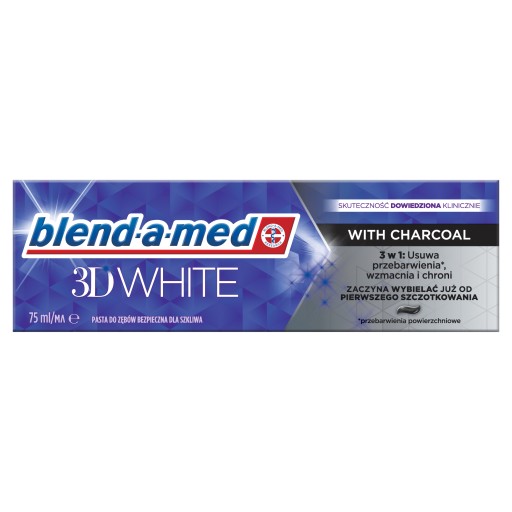 Blend-a-med 3D White With charcoal Zubná pasta s čiernym uhlím 75 ml