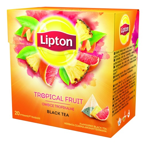 Lipton Ochutený čierny čaj Tropical Fruit pyramídy 20 ks 36g
