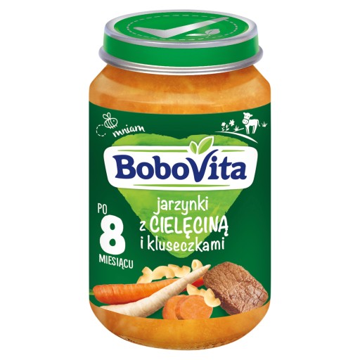 BOBOVITA VEČERA PRE BOJČATÁ, ZELENINA S TEĽACÍM A KNEDLÍM 8M 190G