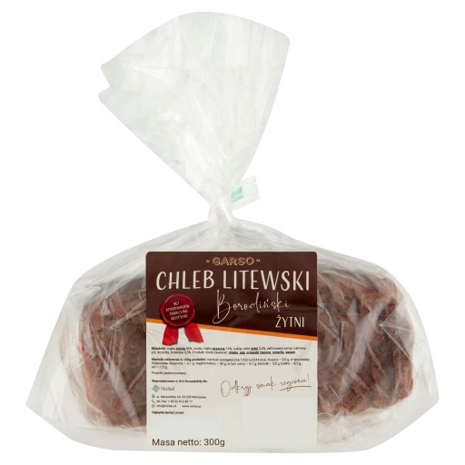 Litovský ražný celozrnný chlieb Borodyński, nakrájaný na plátky