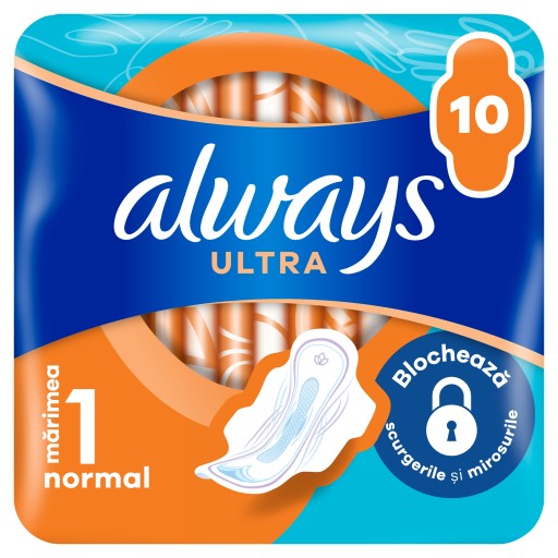 Hygienické vložky Always Ultra Normal Plus s krídelkami, 10 ks.