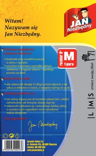 RUKAVICE veľkosť M domáce GUMA Jan Niezbędny