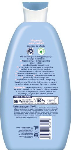 Global Bobini detský šampón na vlasy 300 ml hypoalergénny 0+