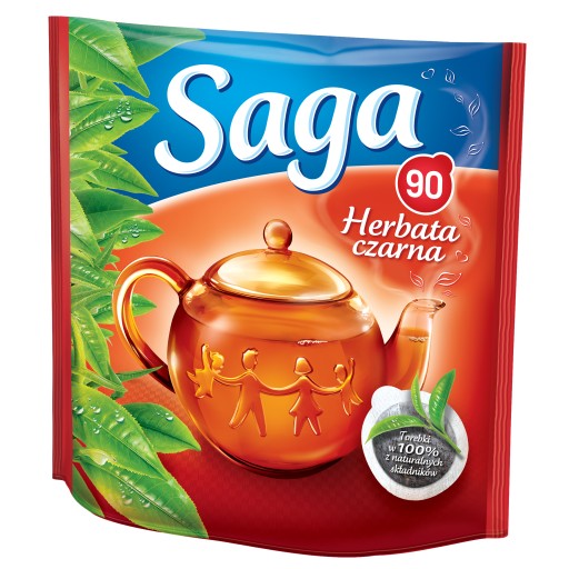 Čierny čaj v sáčkoch Saga 90 ks
