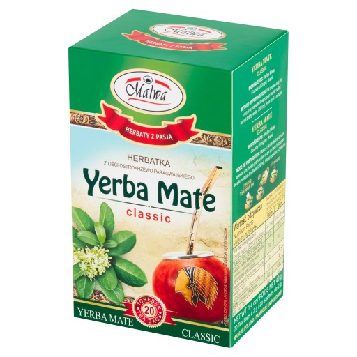 Čaj v obálkach Malwa Yerba Mate classic 20 ks