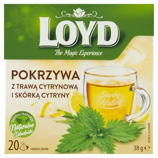Bylinný čaj Loyd Žihľava s citrónovou trávou a citrónovou kôrou 20 ks