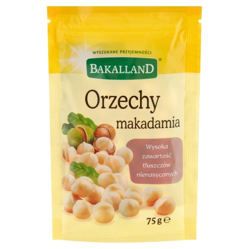 BAKALLAND Makadamiové orechy celé, lúpané, 75 g
