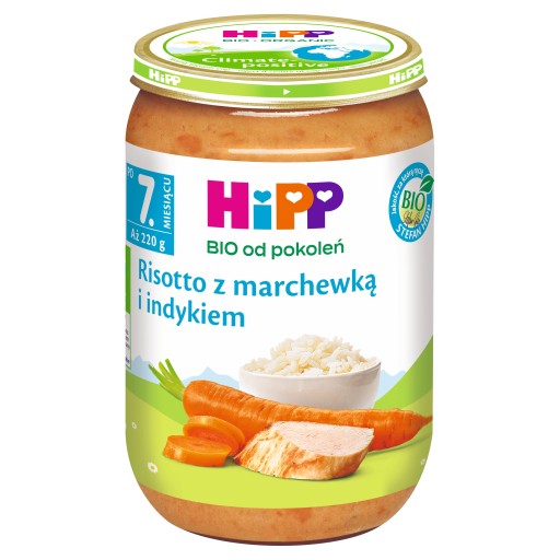 HiPP BIO Rizoto s mrkvou a morkou po 7 mesiacoch 220 g
