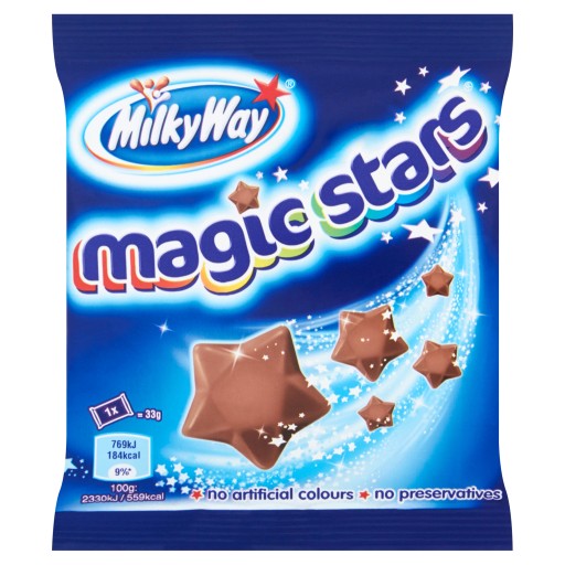 Nadýchané mliečne čokoládové hviezdičky MAGIC STARS Milky Way 33 g