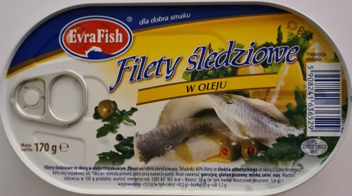 Evrafish filety zo sleďa v oleji 170 g