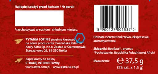 Astra červený čaj Rooibos 20 sáčkov 1,5g