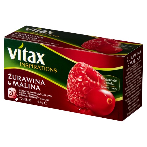 VITAX brusnicový a malinový čaj 20 vrecúšok