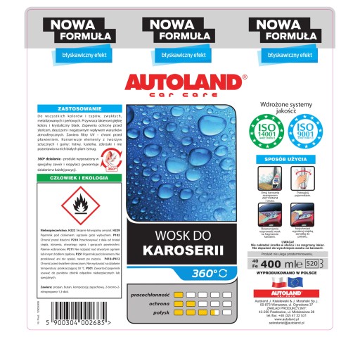 AUTOLAND TELOVÝ VOSK SPREJ 400ML