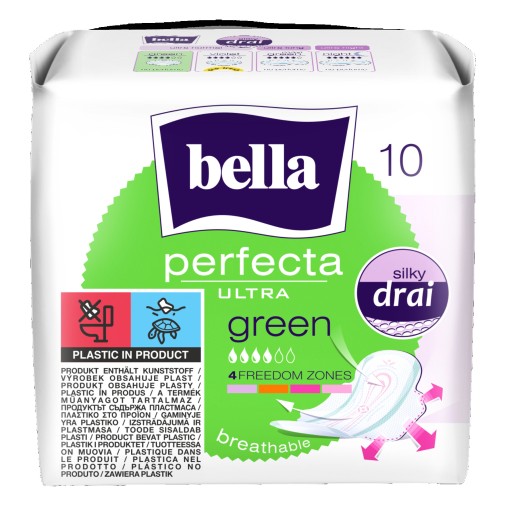 Bella Perfecta Ultra Green hygienické vložky s krídelkami, 10 ks.