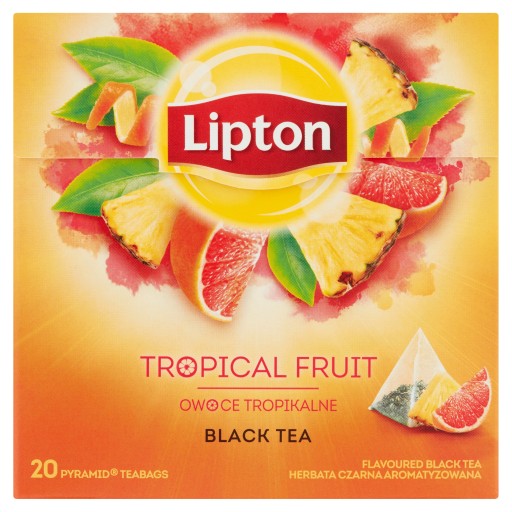 Lipton Ochutený čierny čaj Tropical Fruit pyramídy 20 ks 36g