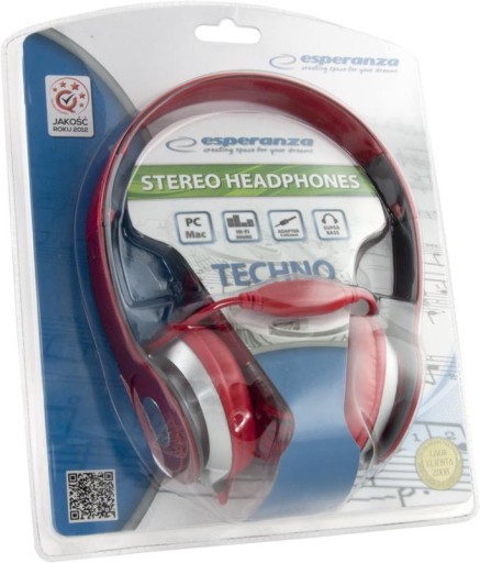 Slúchadlá Esperanza TECHNO EH145R (červené)