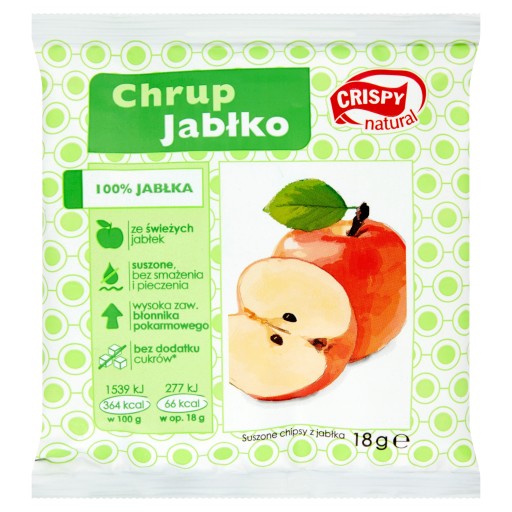 Chrumkavé prírodné jablkové lupienky 18g